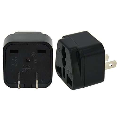 UK to Japan Travel Adaptor - Plug Adapter for Visitors from uk to United States,Canada,Thailand,Mexico,Japan,Taiwan Black (Pack of 2)