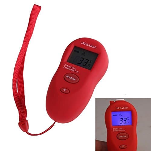 Shemya 1PC Mini Non-Contact Infrared Temperature Gauge/IR Thermometer sensor LCD Display Digital Thermometer Arrage -58°F-500°F?red?
