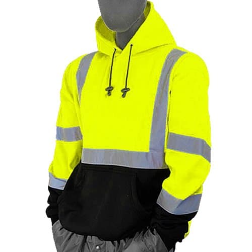 Majestic Glove 75-5331/X2 High Visibility Weight Hoodie with Teflon, Zip-up, Class 3, XX-Large, Yellow/Black