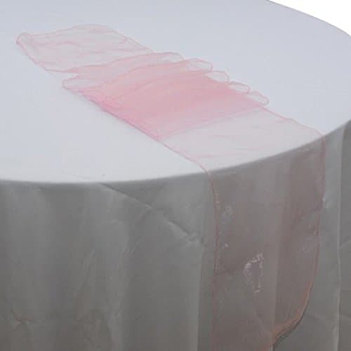 LingStar Premium Quality 30x275cm Sheer Organza Table Runner Wedding Party Home Decoration Light Pink 10 pcs