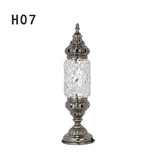 SMWZFDD Moroccan Lantern,Mosaic Glass Bedside lamp, Tiffany Style Table lamp, Turkish Night lamp Table lamp, Ottoman Turkish Style Desk lamp, E14 (110V~240V) 3W`40W