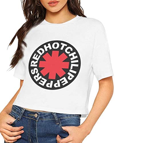 Customized Female Red Hot Chili Peppers Logo Short-Sleeve T-Shirts Printing Crop Top