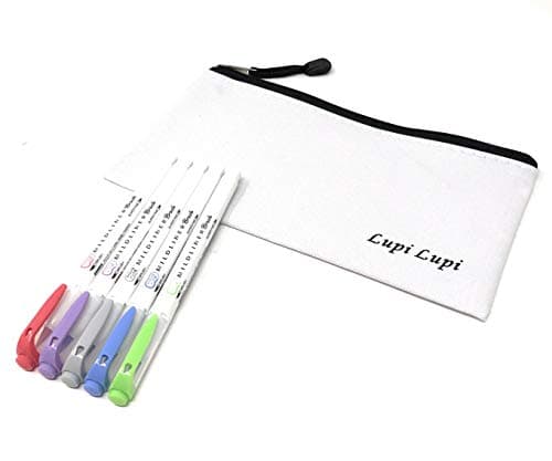 Zebra mildliner highlighters brush pens 5Color WFT8-5C-NC (5-Color Set) With original pen case