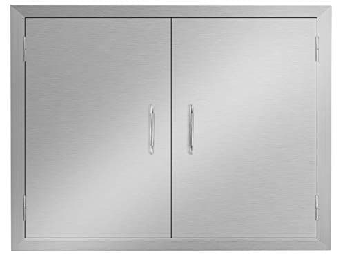 Seeutek Outdoor Kitchen Doors BBQ Access Door 31W x 24H Inch - Stainless Steel Double Wall Construction Vertical Door for Outdoor Kitchen Grilling Station or Commercial BBQ Island