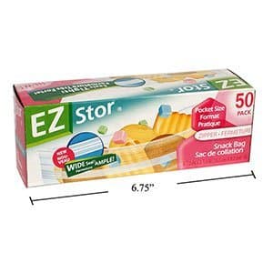 Zipper Seal Snack Bag 50-pc 6.5" x 3.25"