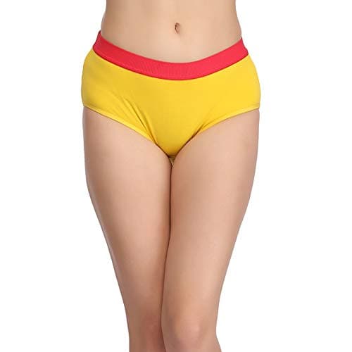 Poly Cotton Grey Colour Bikini Panties for Women (Yellow)