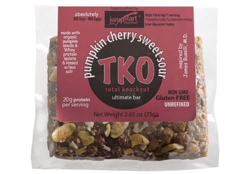 Jumpstart Bodyfuel TKO All Natural Gluten Free Protein Bars Pumpkin Cherry Sweet & Sour, 2.65 oz (12 Pack)