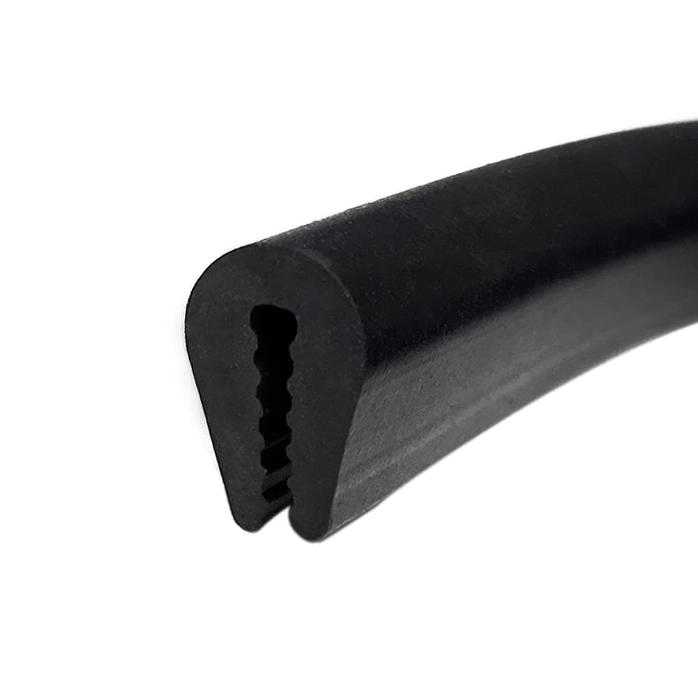 Rubber Edge Trim, U Channel Rubber Seal Strip Fits Edge up to 1/16 inch (1.6mm), Length 10 Feet (3.05 Meter)