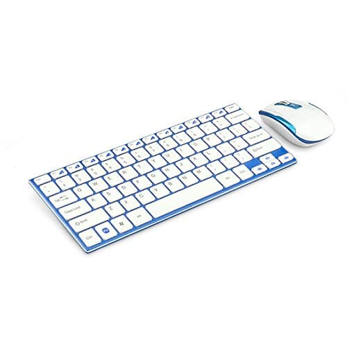 Wireless Keyboard and Mouse Combos, URCO Ultra-Thin Ergonomics Aluminum-Alloy Frame 2.4GHz Wireless Keyboard and Mouse Sets for Gaming and Working (Blue)