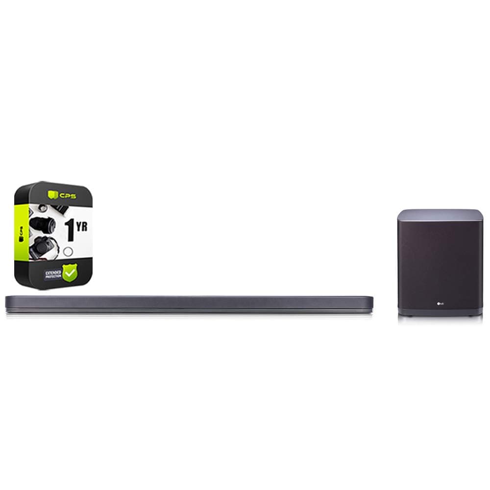 LG SJ9 Sound Bar w. 5.1.2ch Hi-Resolution Audio with Dolby Atmos, WiFi, Bluetooth Bundle with 1 YR CPS Enhanced Protection Pack