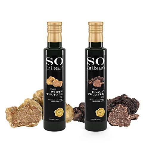 🍃Certified EVOO Infused White truffle oil from Italy 8.45fl oz (250ml) by SO artisan. Perfect for gourmet cooking. Vegan, Vegetarian & FODMAP Diet safe.