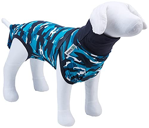 Suitical Recovery Suit Large for Dogs in Blue Camo. Professional alternative to the Cone of Shame. Suitable for wound and Bandage protection, Hotspots, Skin Diseases, Light Incontinence, When in Heat. Recommended by thousands of vets worldwide.