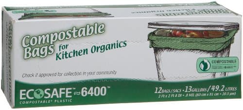 Ecosafe Tall Kitchen Bags (Compostable), 12 ct