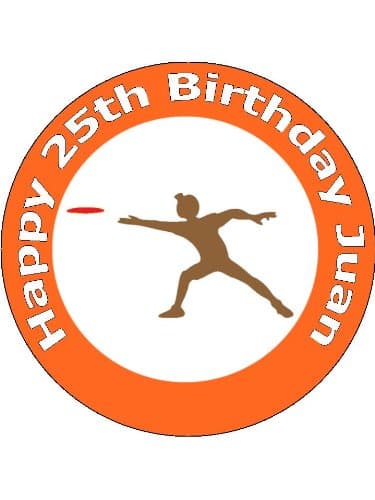 7.5" Disc Ultimate and Frisbee Birthday Edible Image Cake Toppers Decorations Personalized On Edible Wafer Rice Paper - [Please use the 'Contact Seller' link to send us your personalised message for your topper.]