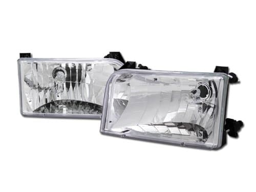 HS Power Crystal Chrome Clear Head Lights Lamps Left + Right DY 1992-1996 for F150 / F250 / F350 Bronco