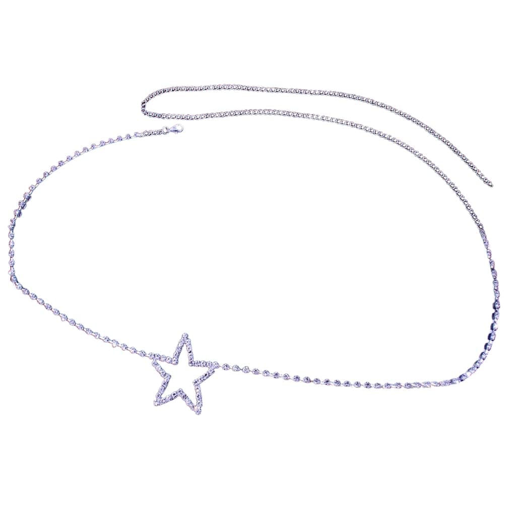 Women Waist Chain Shiny-Star Belly Chain Lady Pants Chain Belt Girl Body Jewelry
