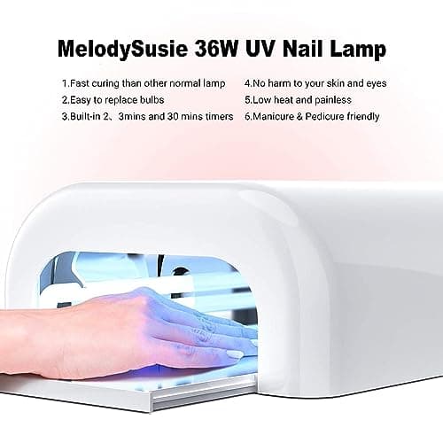 MelodySusie Professional UV Nail Lamp with 4 Light Tubes & Metal Sliding Base, S-Pro04 Salon-Grade Fast Curing Nail Dryer for 3D Printer UV Resin, Hard Gel, Extension, & Acrylic Gel Polishes