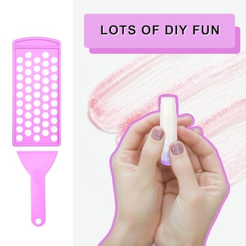 Lip Balm Filling Tray and Spatula Set - For 15mm Lip Balm Tubes ONLY - Instantly Fills 50 Standard 3/16 oz (5.5ML) with 15mm width Tubes - Fast and Easy to Use - Lip Balm Containers Sold Separately - (Purple)