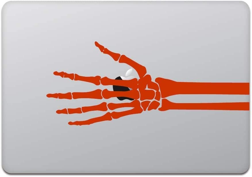 Kindstore MacBook Pro 13/15" 2016 - / Air 13" 2018 - MacBook Sticker Sticker Skeleton Bone Hand Red M853-R