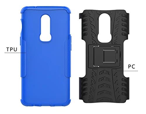 OnePlus 6 Case, Detachable PC + TUP Dual Layer Protective Cover Kickstand Shell for OnePlus 6 (White)