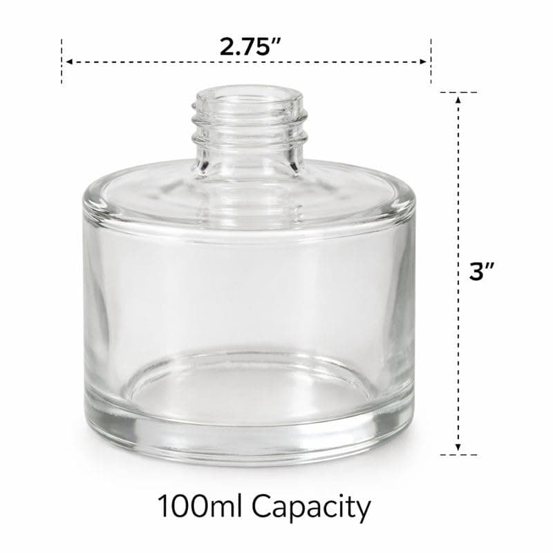 Glass Bottle with 8-Piece Reed Sticks, 100ml (Clear)