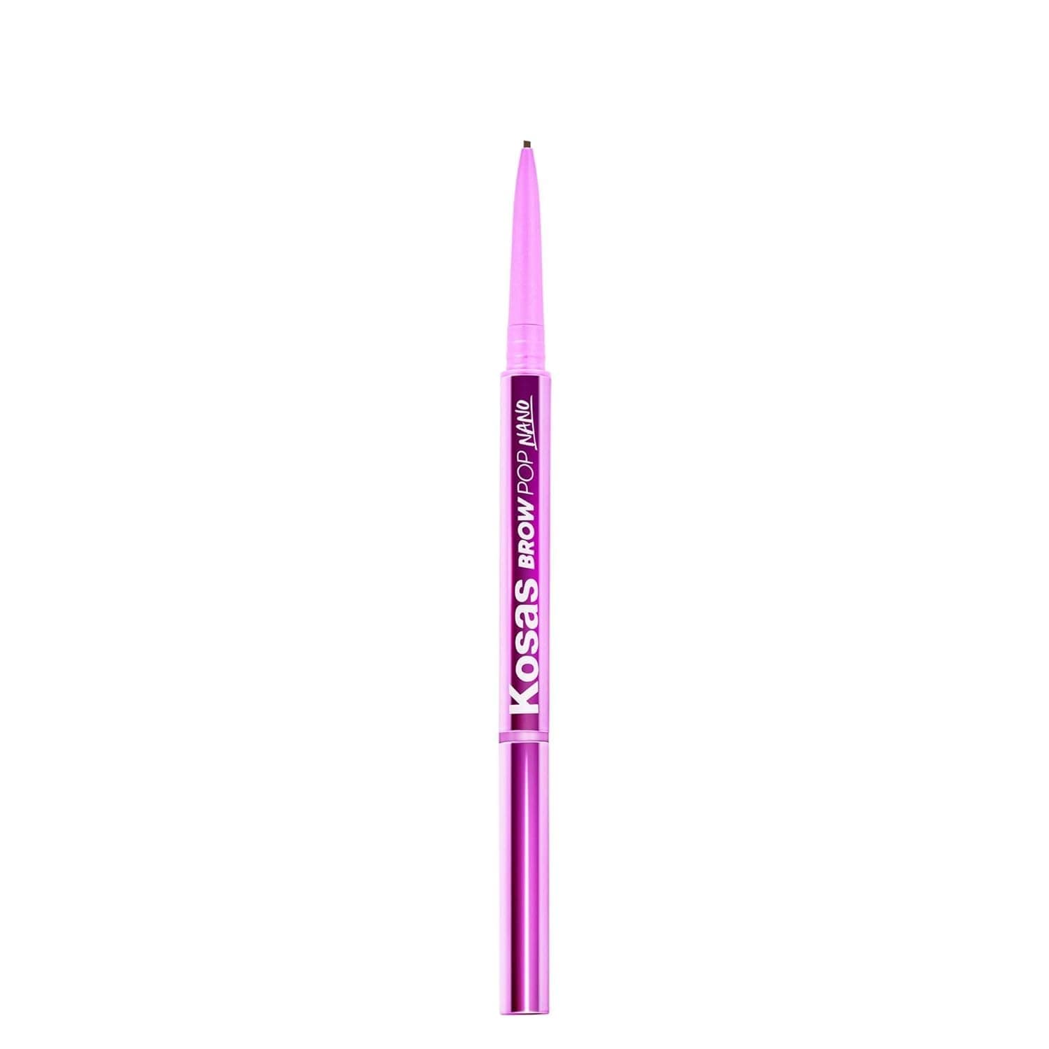 Brow Pop Nano Eyebrow Pencil – Ultra-Fine 1mm Micro Brow Pencil with Spoolie, Medium Brown