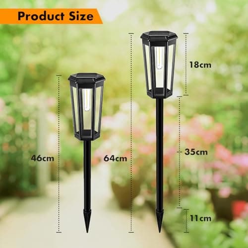 MAGGIFT 2025 Upgraded Solar Lights Outdoor Garden, 4-Pack LED Outdoor Lights Solar Powered IP65 Waterproof, Garden Ornaments for Pathway Yard Lawn Landscape Patio Decoration