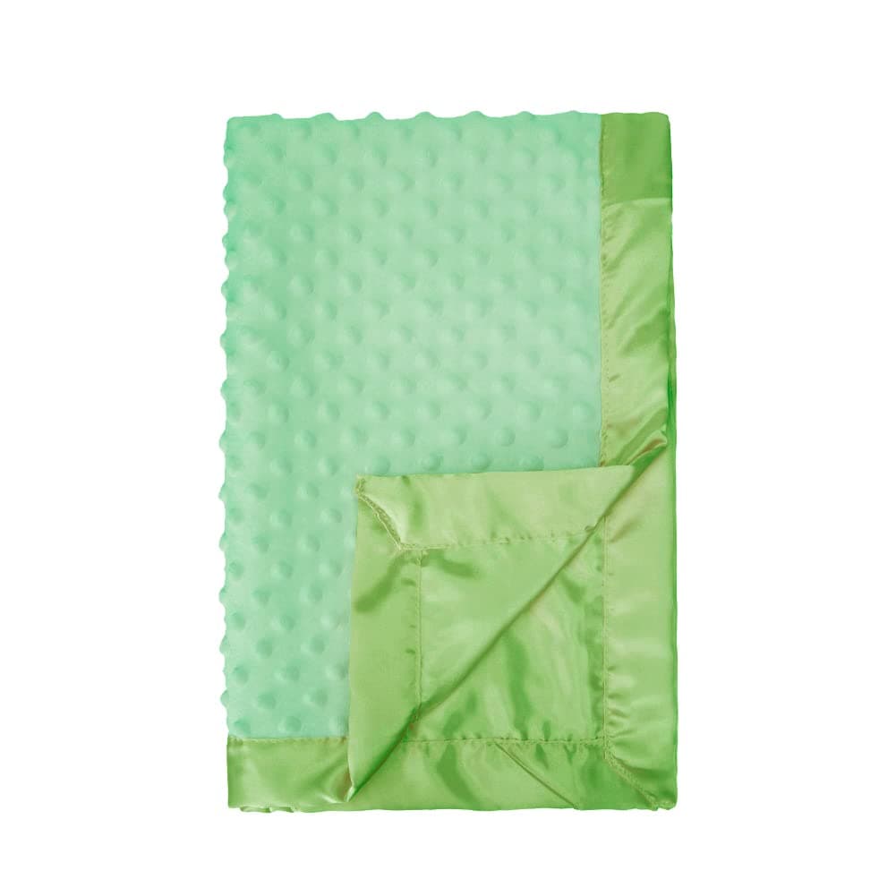 Pro Goleem Baby Soft Minky Dot Blanket with Satin Backing Baby Gifts for Boys and Girls (Green, 30’’ x 40’’)
