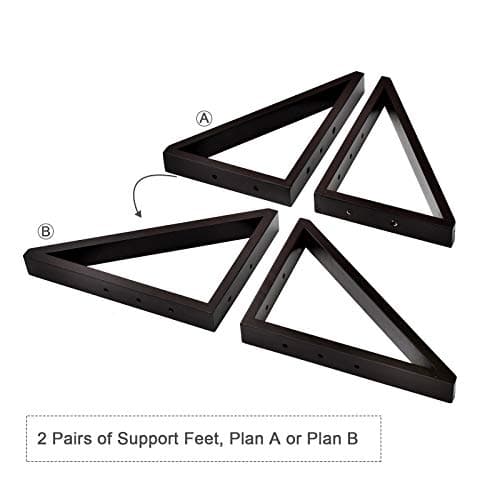 WELLAND Triangle Support Feet Set of 2 for 360 Degree Configurable Gate Collection | Solid Pine Wood | Easy to Install | 2 Pairs of Safety Fence Feet for Freestanding Pet Gates | Espresso