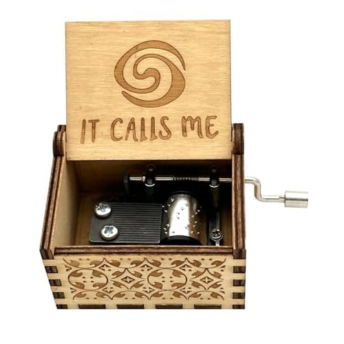 Engraved Vintage Wood Hand Crank Music Box