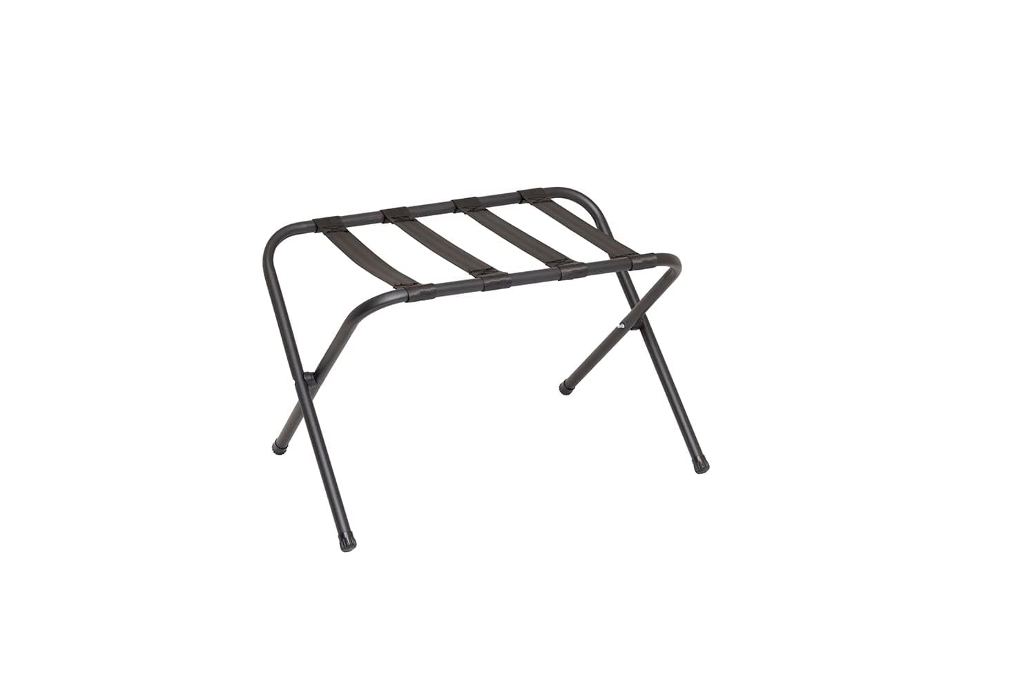 Mabel Home Metal Foldable Luggage Rack, Suitcase Stand with Nylon Straps, 5 Models & 3 Colour, For Hotel, Bedroom, Guest Room, Closet (100 Grey)