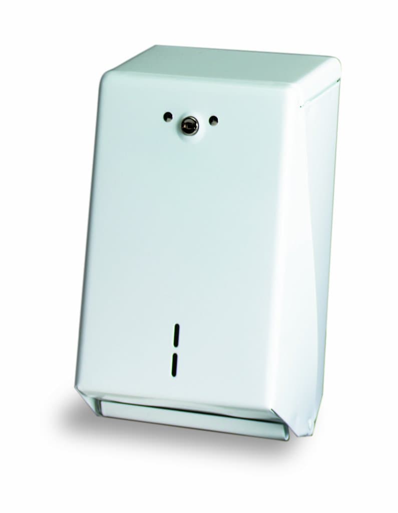 CMC 401SD White Steel Combination Toilet Tissue Cabinet, 5-13/16" Length x 3-1/8" Width x 8-1/4" Height, for Single or Double-Fold Tissue (Case of 12)