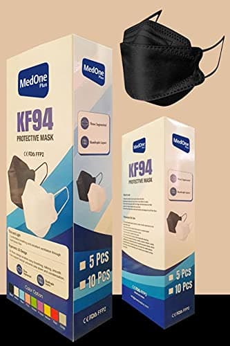 Medone 4 Layer Nano Technology 95% Filtration Disposable Mask Black, 10 Pieces, T234, Standard