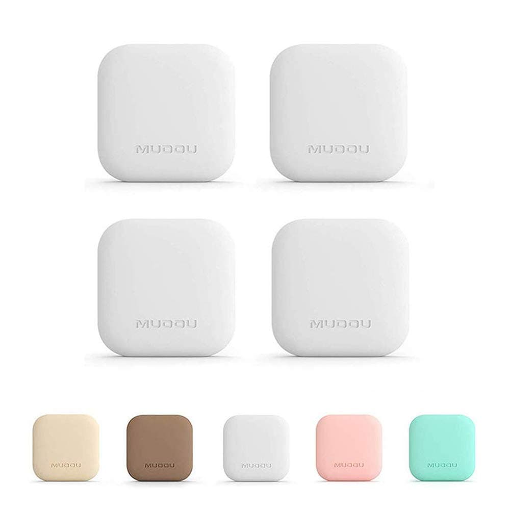 HEFUTE Thickened Square Door Stopper Wall 4 Pack Door Bumper Buffer for Wall Protection Durable Self Adhesive Silicone Paste(White)