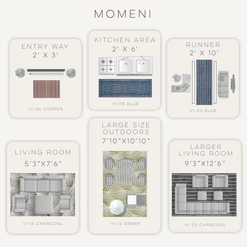 NOVOGRATZ BY MOMENI Villa Collection Tuscany Indoor/Outdoor Area Rug, 2'0" x 3'0", Blue"