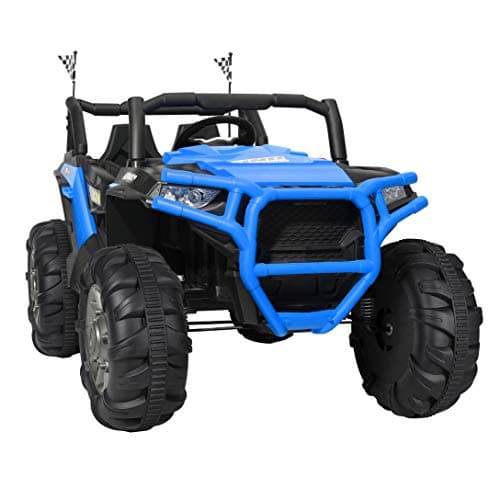 BAHOM 12V Electric Ride on Truck Car 2 Seats for Kids with Parental Remote Control, LED Light MP3/Bluetooth Music Player, Easy to Assemble (Blue)