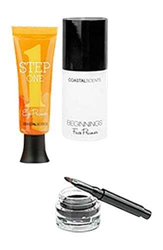 Coastal Scents Primer Set Includes STEP ONE Eye Primer and BEGINNINGS Face Primer FREE GIFT of RAVEN DIVINE LINE Gel Eyeliner
