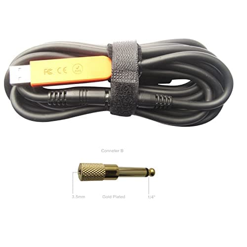 wgtcenter USB Guitar Cable Adapter Real Tone for RockSmith Guitarrig Bandfuse Xbox 360 Xbox One PS3 PS4 MAC PC Windows Vista XP