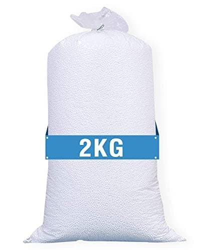 Beans,Premium 2 Kg Beans for Bean Bag Filling Bean Bag Filler 2.0 kg High Density White Balls- Sun White (2 kg Beans) White