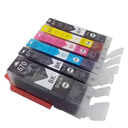 Aibecy 5pcs Ink Cartridge PGI 570 CLI 571 Compatible for Canon PIXMA MG5750 MG5751 MG5752 MG7750 MG7751 MG7752 MG7753 MG6850 MG 6851 MG6852 MG6853