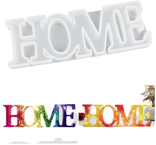 URBAN BOX 3D Home Letter Resin Mold, Home Silicone Mold Casting, Love Sign Mold, Epoxy Resin Molds for DIY Craft, Valentine's Day Gifts,Table & Home Decor (Home (3"X8"))(56)
