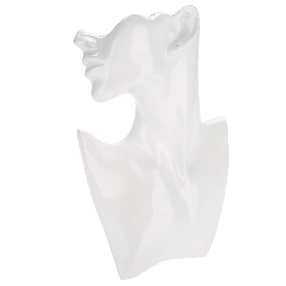 Necklace Earring Holder Mannequin Head Bust Stand Model Shop Jewelry Display Rack (Color : White)