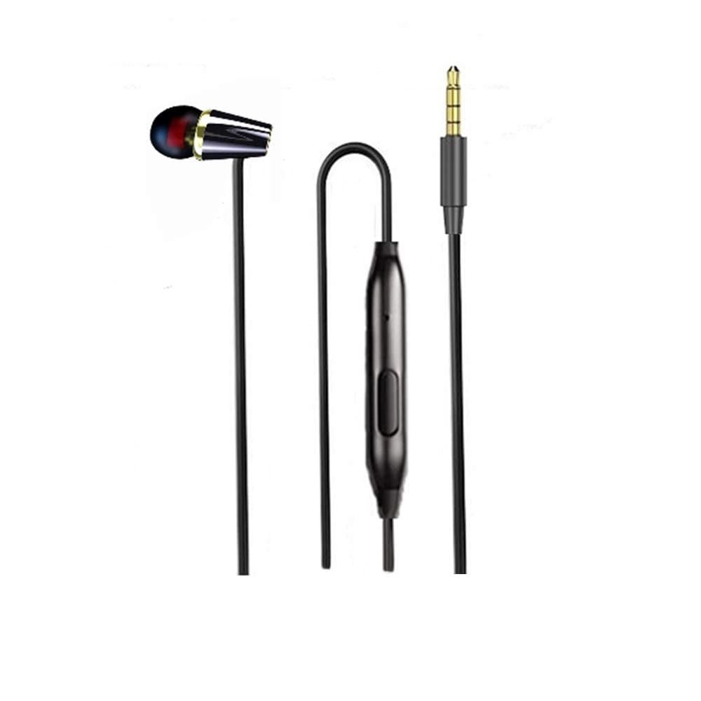 Single Earphone One Side Earplugs with Microphone 3.5mm Plug Single Earbud Stereo Sound Reinforced Cord Compatible with Smartphone MP3,Radio