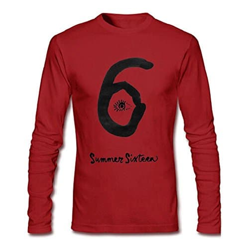 ZhMao Men's Drake Summer Sixteen Long Sleeve T-Shirts Size XXXL Red