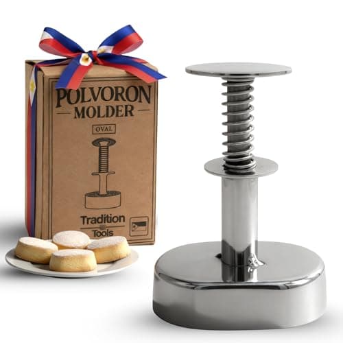 Polvoron Molder Filipino – Oval Polvoron Mold (7cm x 4.5cm) for Traditional Filipino Cookies – Easy to Use & Durable