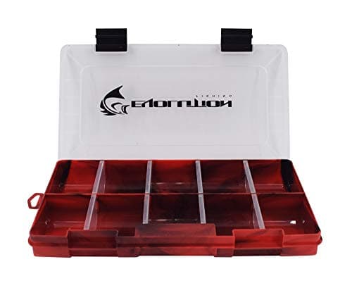 Evolution Outdoor 3700 Drift Series Fishing Tackle Tray – Colored Tackle Box Organizer with Removable Compartments, Clear Lid, 2 Latch Closure, Utility Box Storage