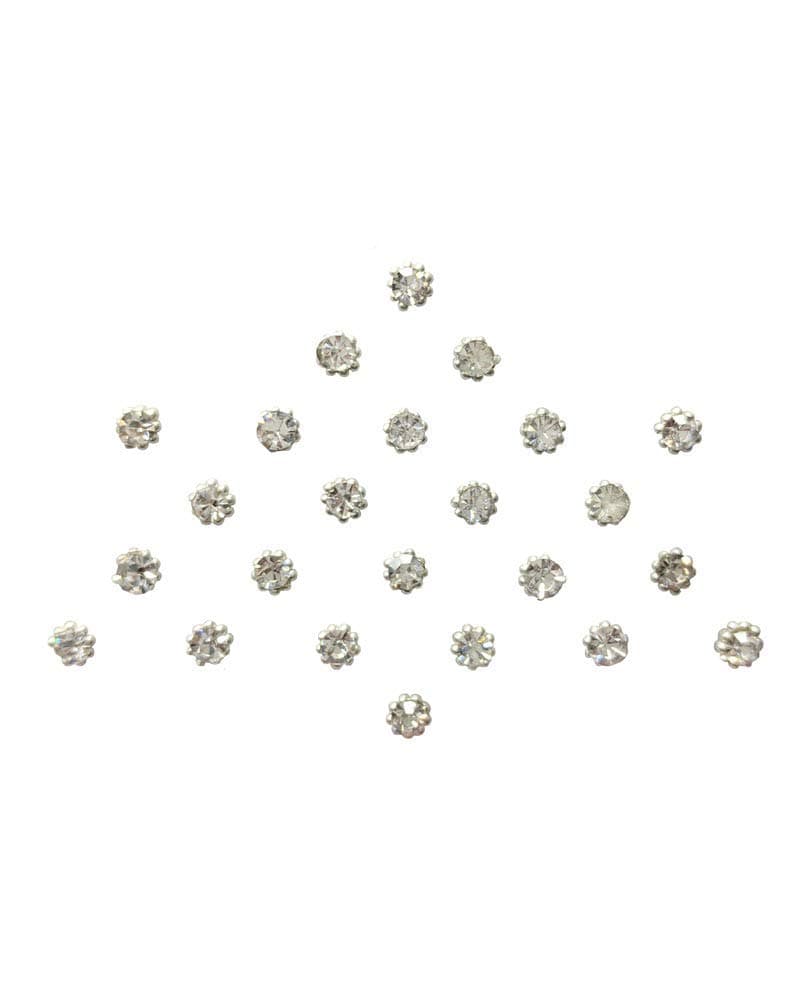 Ma Gayatri Traders Women's Busters Diamond Collection Small Stone Silver Bindi