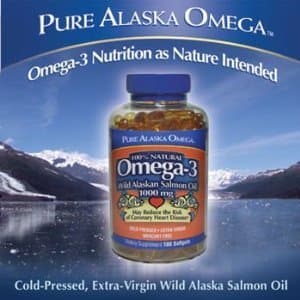 Pure Alaska Omega-3 Wild Alaskan Salmon Oil 1000mg. 60 Softgels