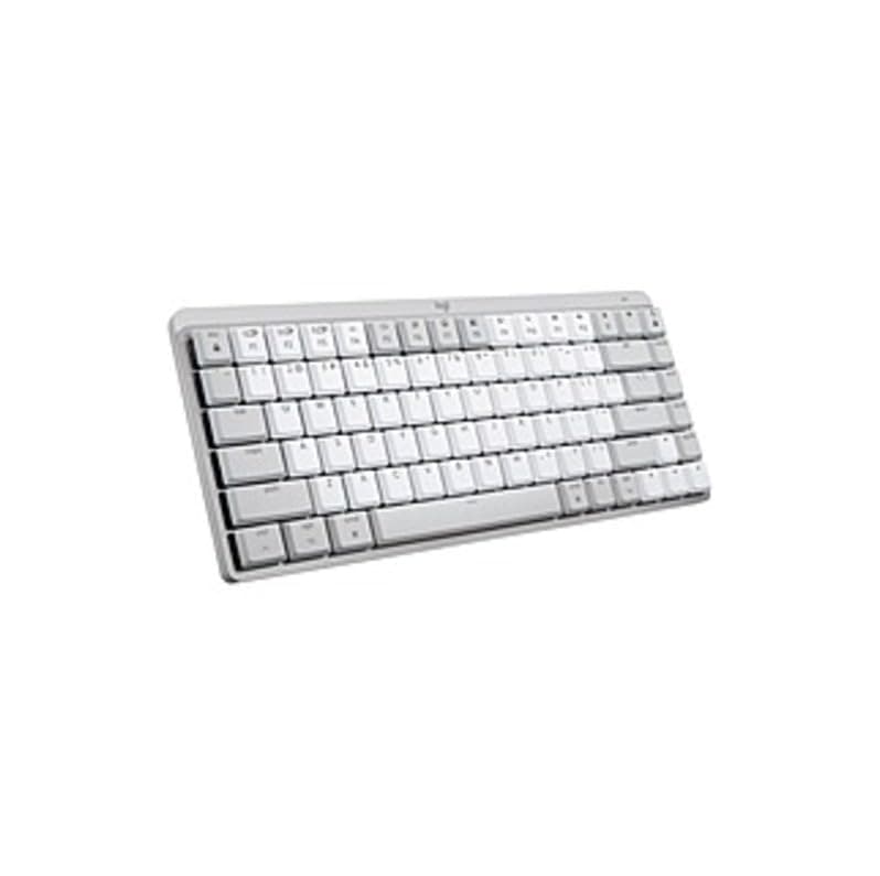 Logitech MX Mechanical Mini for Mac Wireless Illuminated Performance Keyboard - Low-Profile Performance Switches - Tactile Quiet Keys - Backlit, Bluetooth - USB-C - Apple, iPad - Pale Grey (Renewed)