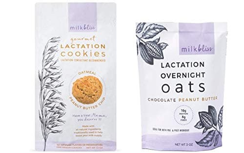 MilkBliss Soft Baked Lactation Cookies for Breastfeeding, All Natural and GMO Free Lactation Boosting Ingredients! Oats, Flaxseed, Brewers Yeast. 12 Count. (Peanut Butter Lovers)